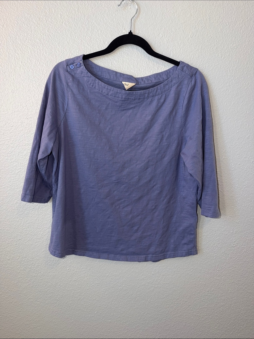 Pact Women's  Boatneck Three-Quarter Sleeve Top